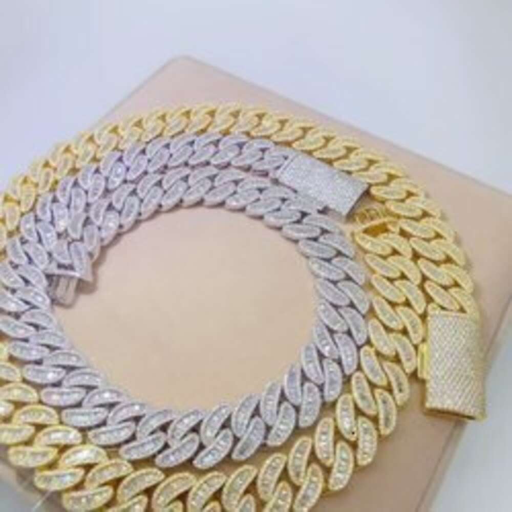 Ysyh Jewelry Luxury Hip Hop 18mm Iced Out Sterling Silver Men Chains Necklace Diamond Vvs1 Moissanite Cuban Link Chain