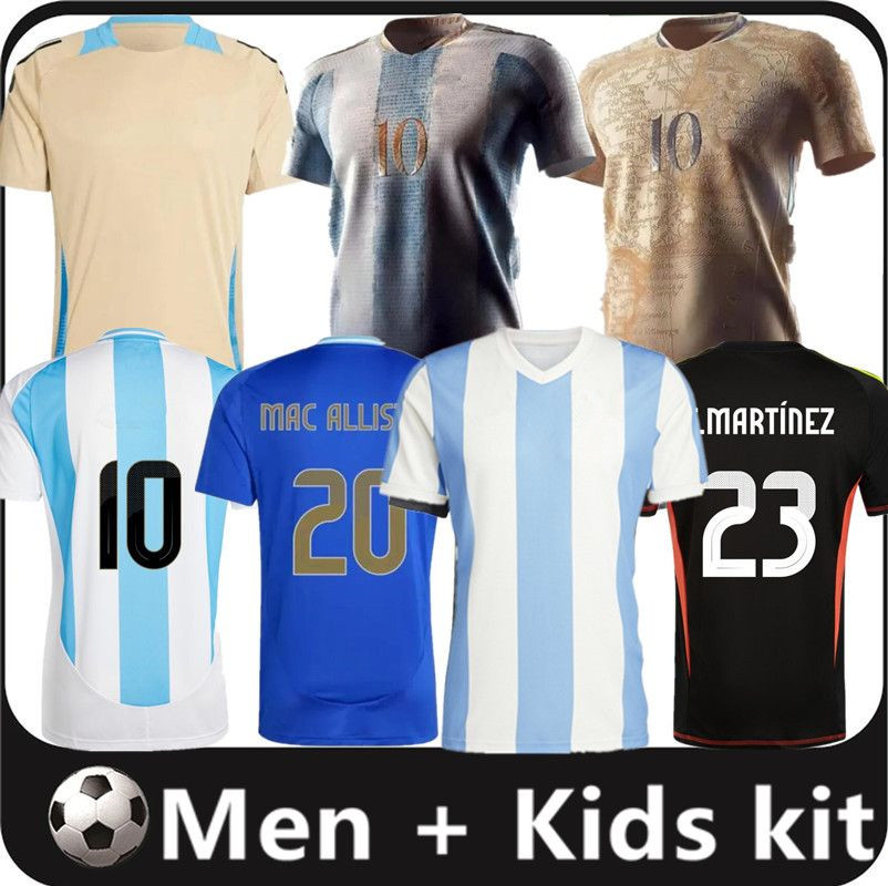 24 25 Argentina soccer jerseys Commemorative 2024 2025 men kids kit Maillots de foot Maradona DYBALA MAC ALLISTER special badge Player football shirt uniform 16-4XL