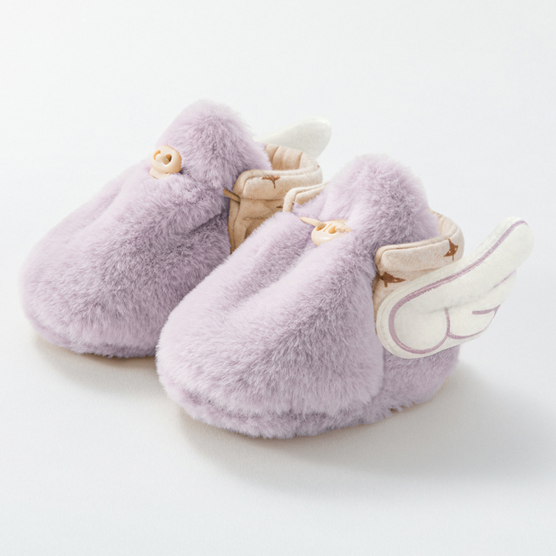 Baby Little Kids Girl Shoes Autumn Winter Infant Boy Cotton Sole Anti-slip Crib Shoes Cutefeet Toddler Plush Warm Floor Shoe First Walkers