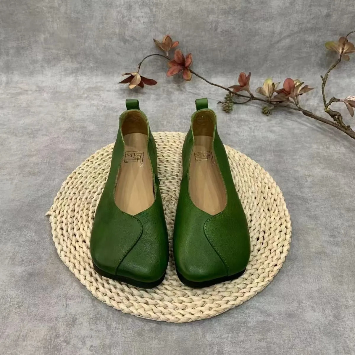 Fashion Leather Spring Autumn Breathable Flats Ballerina Shoes Women Loafers Comfortable Soft Leather Women Flats Shoes 35-41 241126