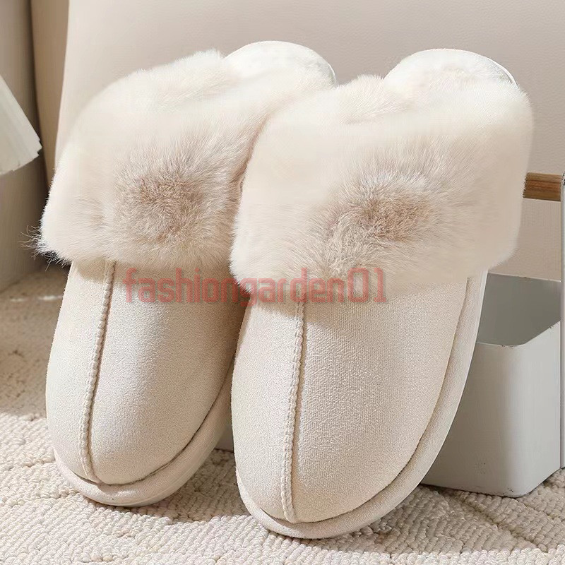 Free Shipping winter flat fur slippers men women designer shoes tan khaki beige pink Grey flats slip-on slipper comfort plush slides outdoor fashion c