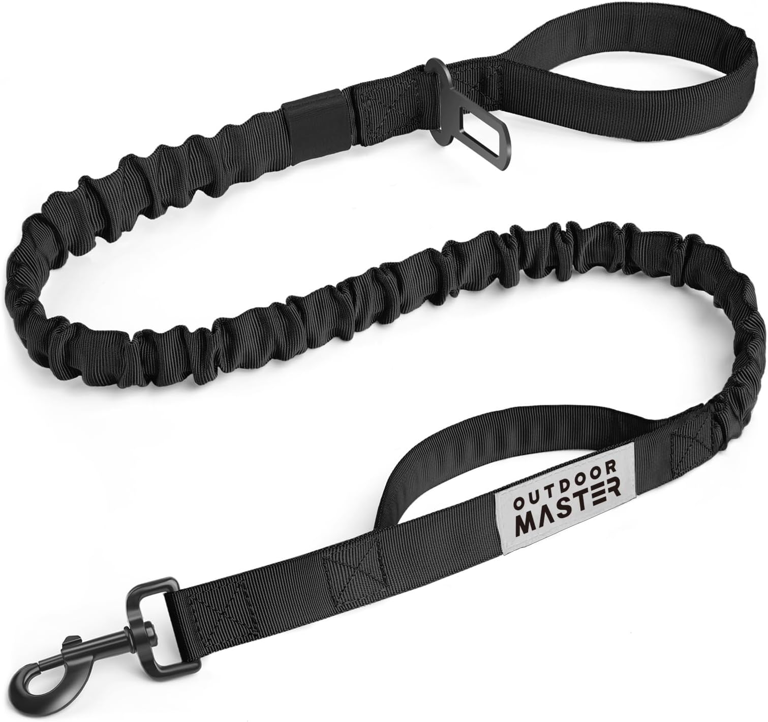 OutdoorMaster Bungee Heavy Duty Leash with Shock Absorption, 2 Padded Handles Training Leash, Improved Dog Safety and Comfort (, 4FT