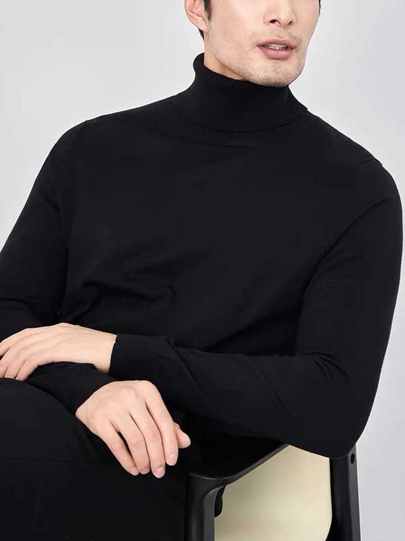 Autumn and winter new mens fully matched turtle neck sweater ultra-thin mens casual zipper sweater mens clothing X241126