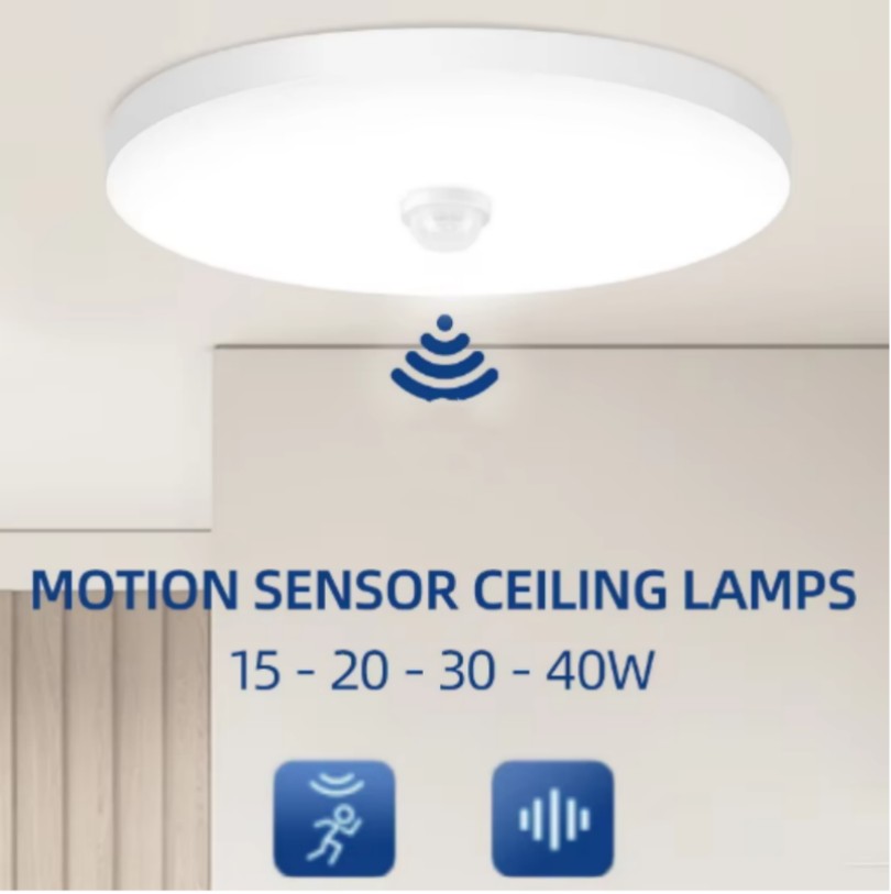 Sensor Ceiling Lamp LED Sensitive Motion Sensor Lights for Hallway 15W 20W 40W 50W Cold White Ceiling Lights
