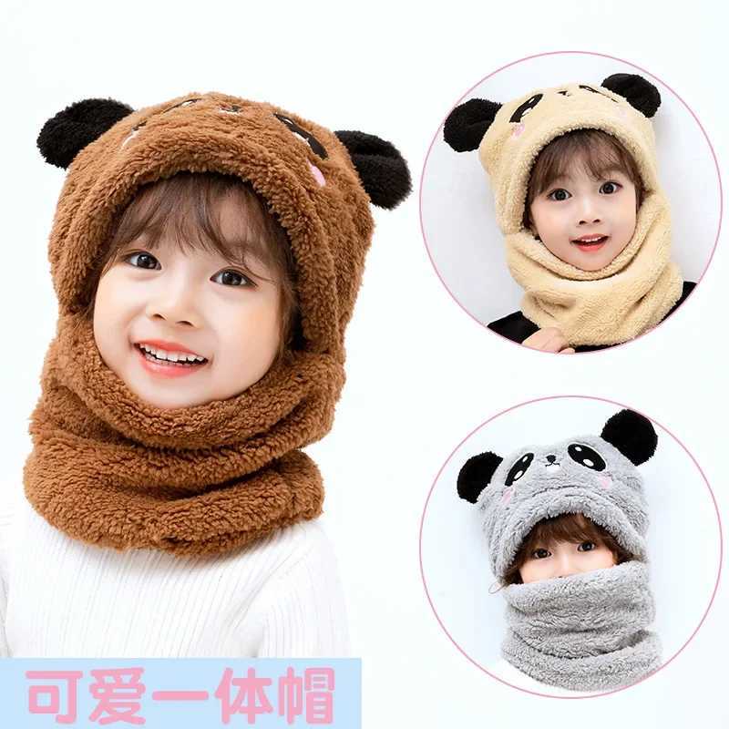 Winter childrens hat with wool girls and boys scarves thick hats newborn photography baby products W241127