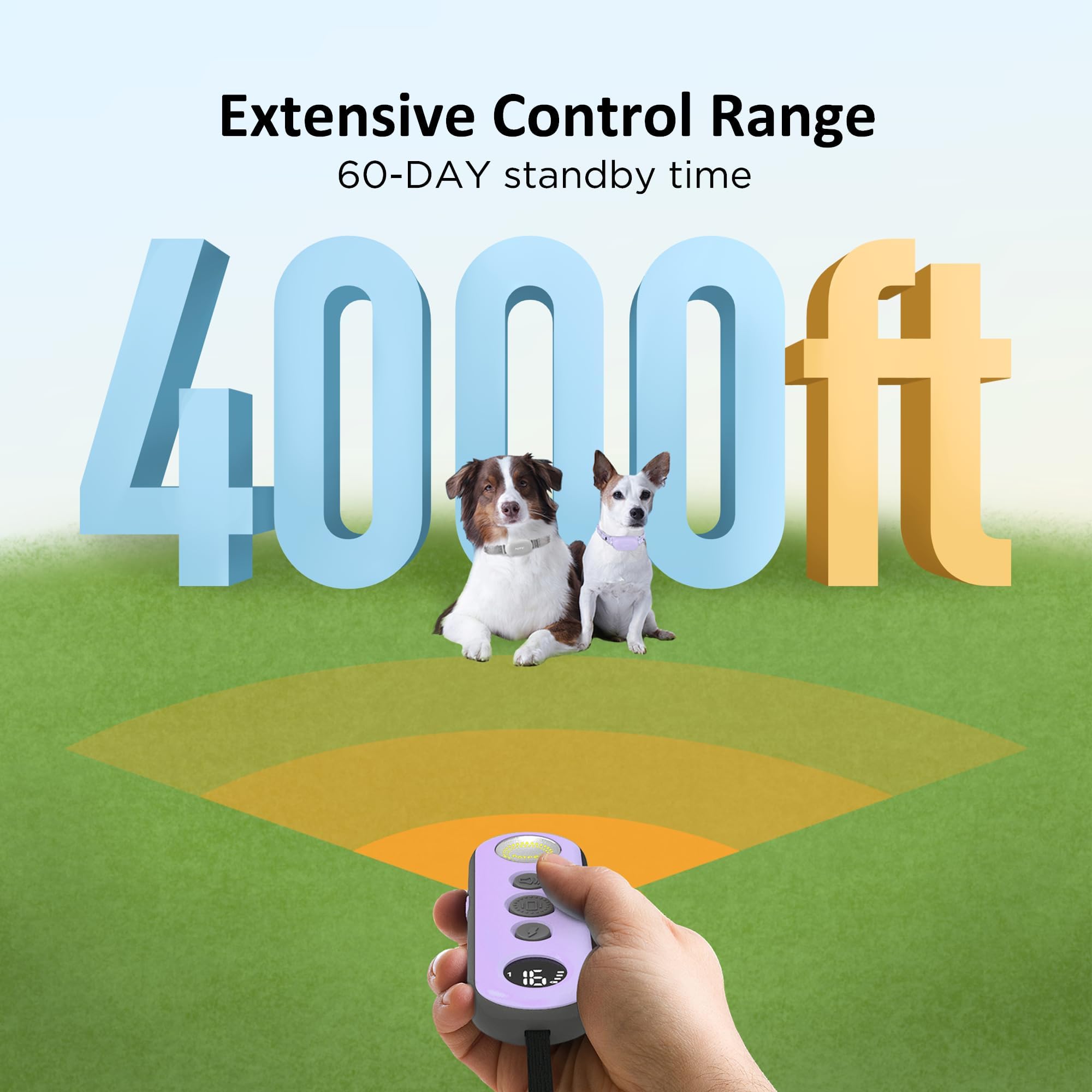 PATPET Shock Dogs(10-120lbs), 4000ft Rechargeable IPX7 Waterproof Training with Remote Dogs- Electric Dog Collar for Small Medium Large Dogs 2 Packs