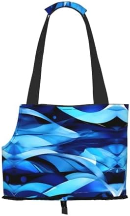 Others Dog Carrier Abstract Blue Pet Carrier Handbag Pet Tote Bag Cats Dogs Comfort Portable Foldable Pet Bag Dog Carrier H250213