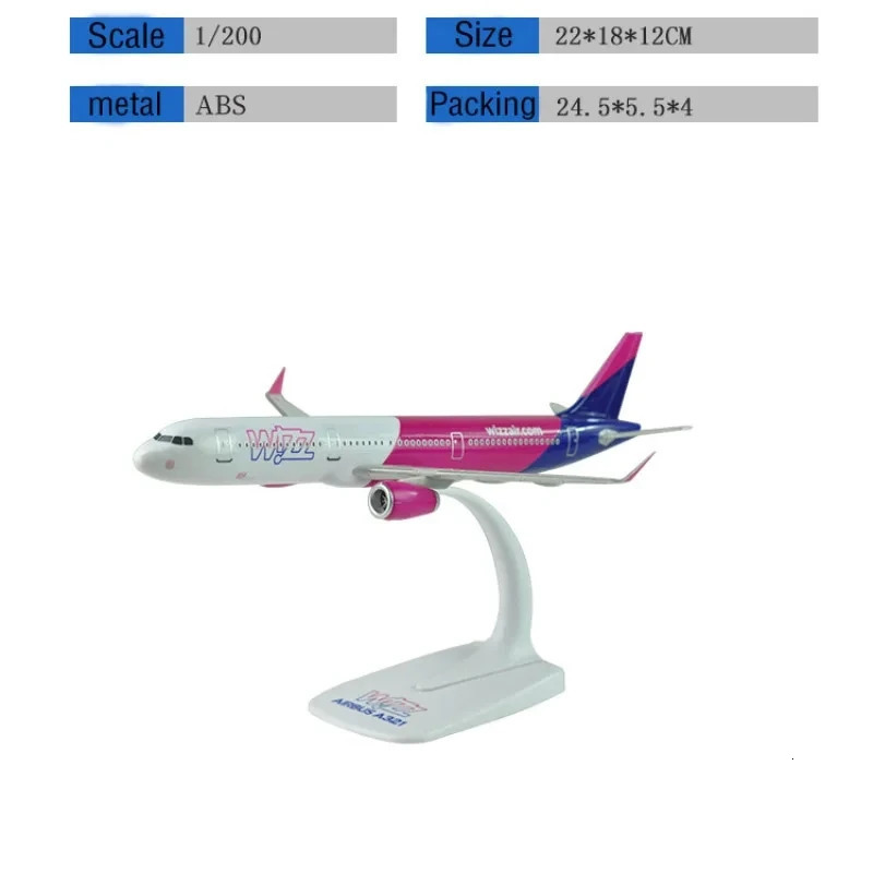 20cm WIZZ AIR A321 Model Airplane A320 NEO Wizz Air Airlines Resin Diecast Aircraft miniature plane Building Kit 241127 - view 6