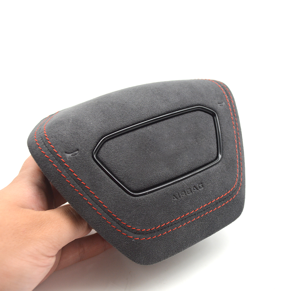 For Audi A6 C8 red white grey Alcantara Steering wheel decorative cover painting black