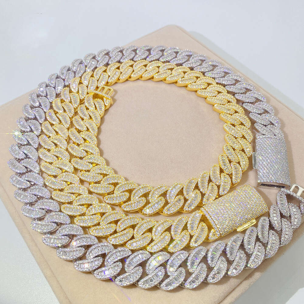 Ysyh Jewelry Luxury Hip Hop 18mm Iced Out Sterling Silver Men Chains Necklace Diamond Vvs1 Moissanite Cuban Link Chain