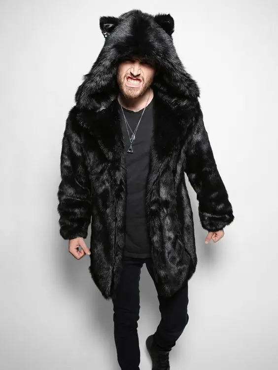 Casual Fur Jacket Coat Mens Winter Men Thick Long 241112