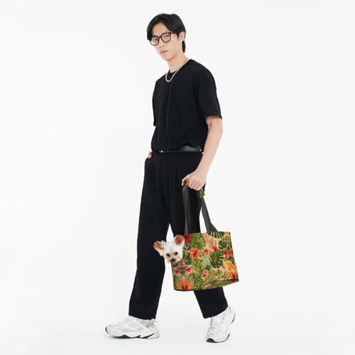 Others Dog Carrier Beauty Flowers Pet Carrier Handbag Pet Tote Bag Cats Dogs Comfort Portable Foldable Pet Bag Dog Carrier H250213