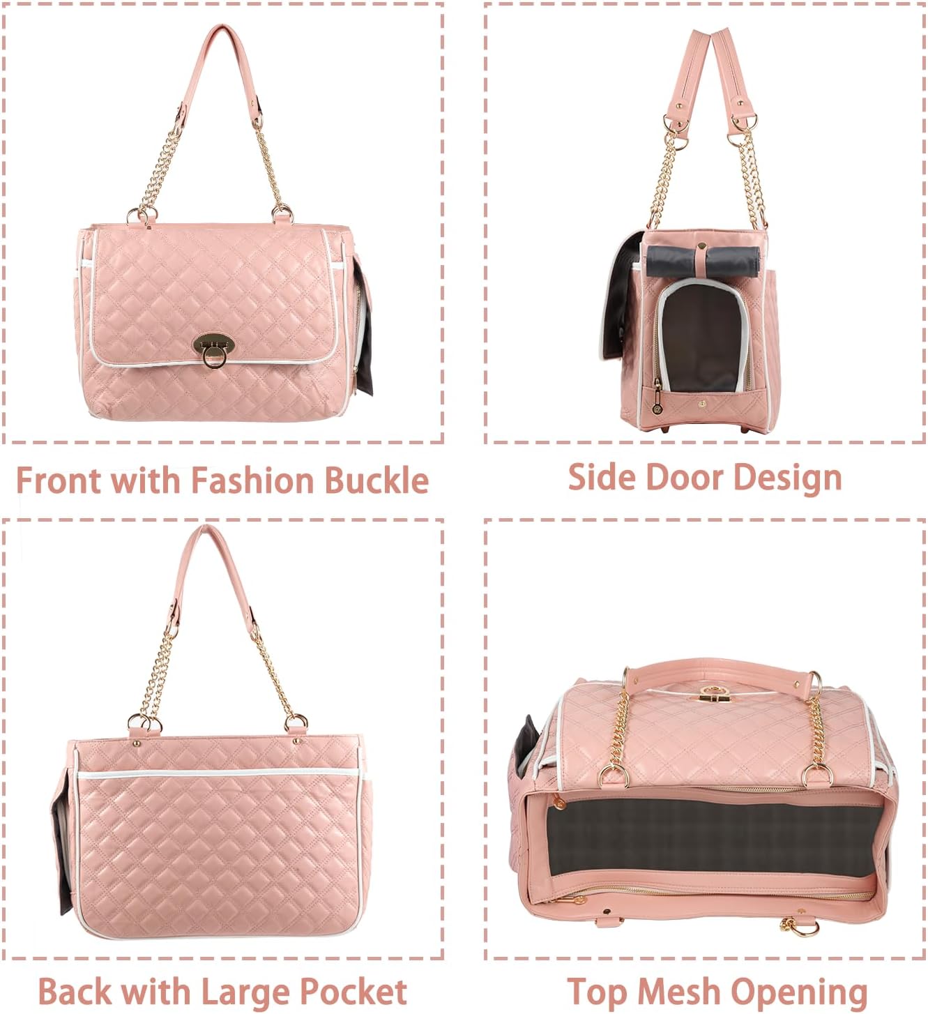 Betop House Puppy Dog Cat Purse Carrier for Small Dogs TSA Airline Approved Fashion Designer Soft-Sided Pet Tote Bag