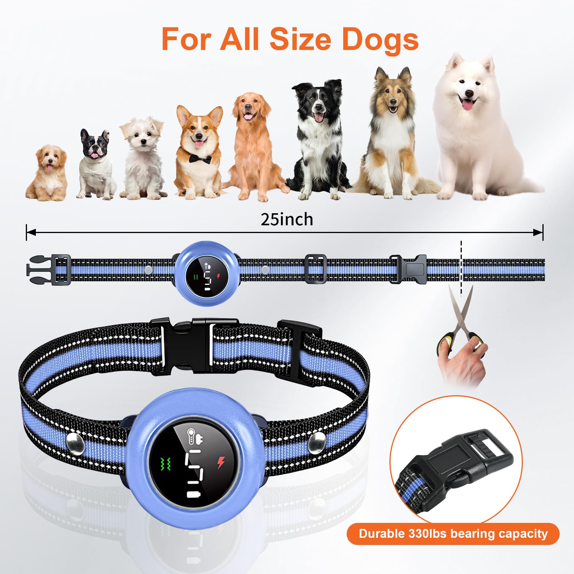 Neoally 2 in 1 Dog Training Bark Control Collar: Smart Anti Barking Collar with No Remote for 5-150 lbs Small Medium Large Dogs. Rechargeable and Wate