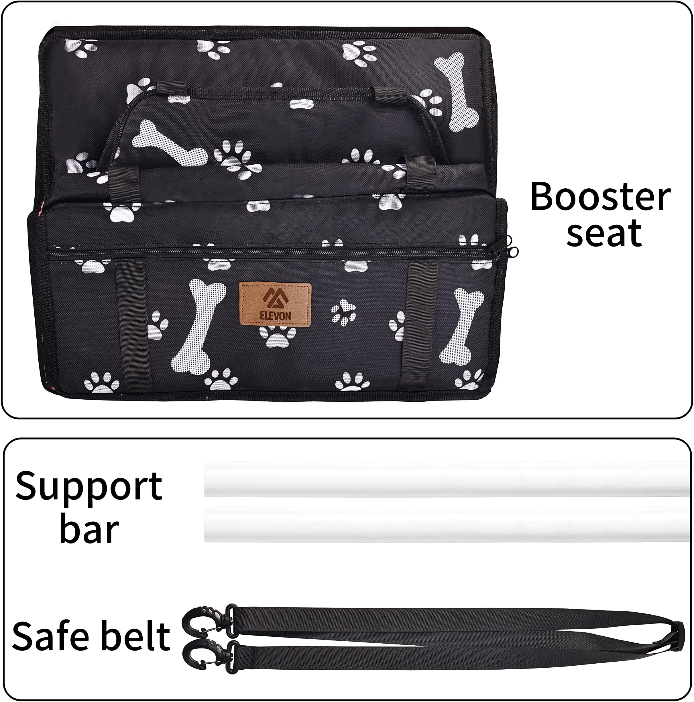 Elevon Dog Car Seat, Robust Pet Car Seat & Puppy Car Seat for Small to Medium Dogs, Breathable and Waterproof Dog Booster Car Seats, Anti-Collapse