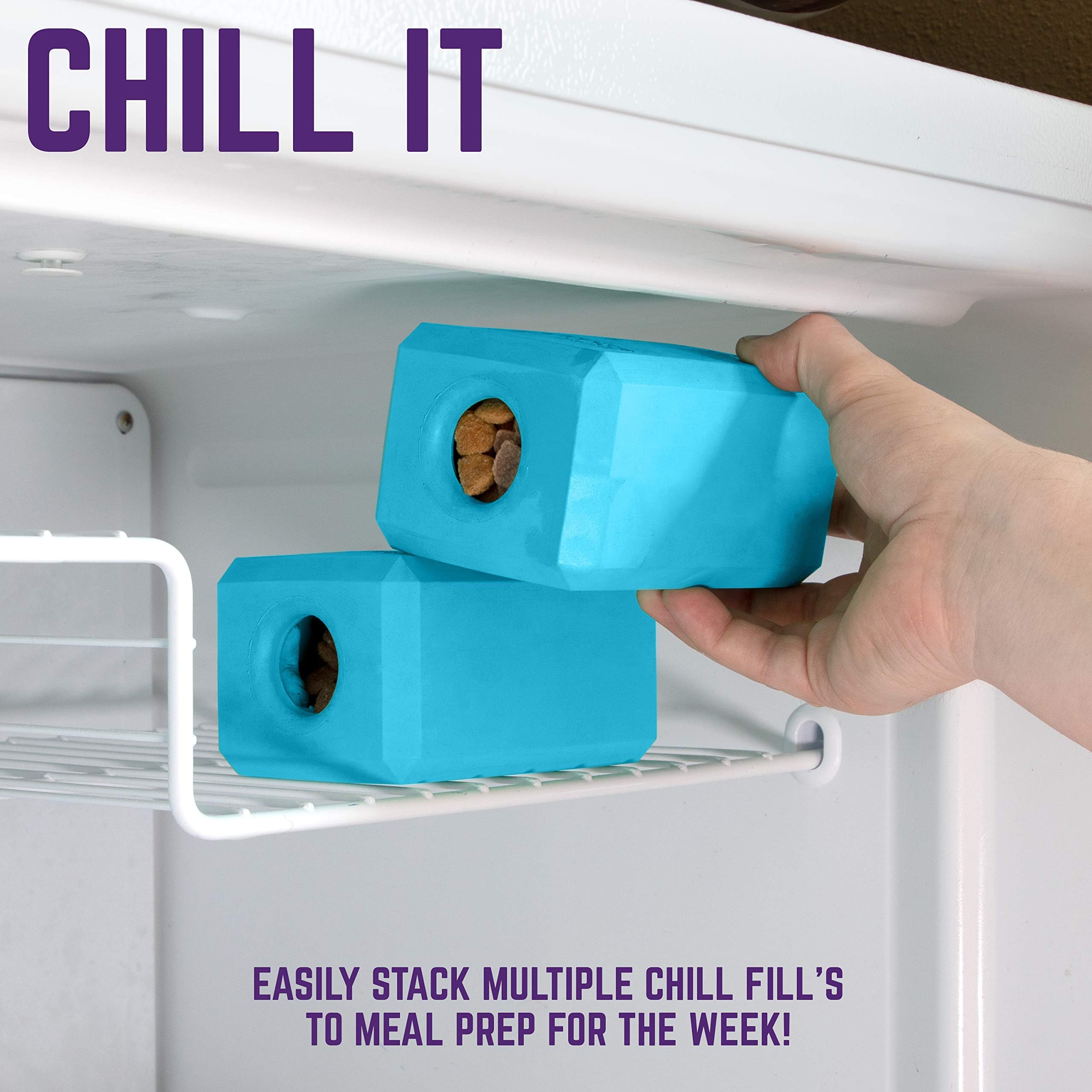 Chew King Premium Treat Dog Toy,, Extremely Durable Natural Rubber Fillable Toy Collection, Frozen Feeding,All Breed Sizes, Blue