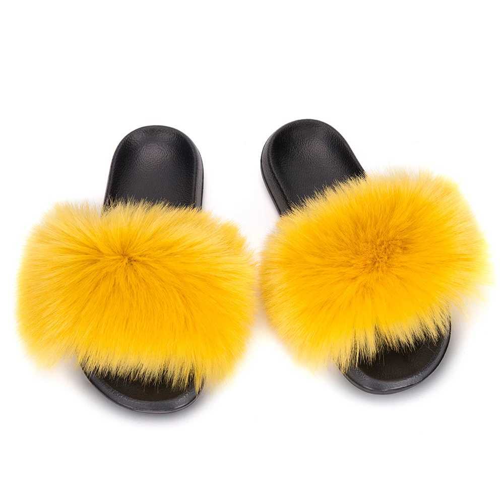 MPPM Faux Fur Slippers Fur Slides Fur Fluffy Sandals Girls Beach Home Plush Sliders Furry Flip Flops Women Shoes WomanXJ250207