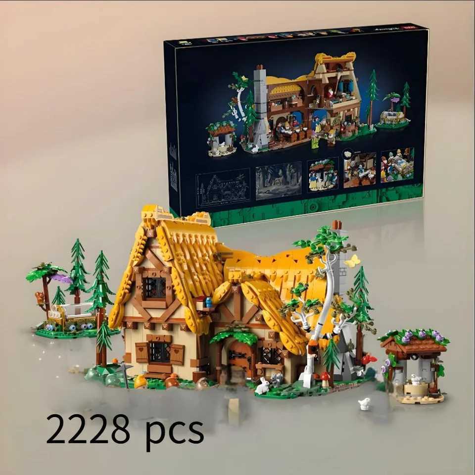 Blocks Blocks New Compatible 43242 Sleeping Princess Seven Dwarfs House Cottage Evil Queen Building Blocks Bricks Kid Toys Christmas GiftY241127CN5P C