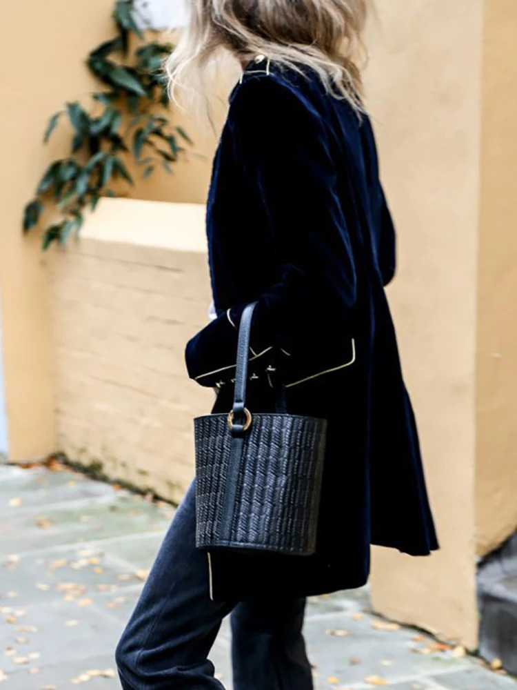 Womens long sleeved stand up collar casual jacket solid single chest o open top jacket 241127