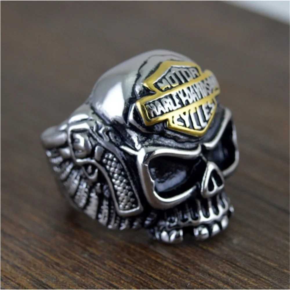 Retro Exquisite New Style Simple Punk Wing Skull Punk Ring Men and Women Hip Hop Rock Fashion Trend Gift Ring Accories GiftXJ241127