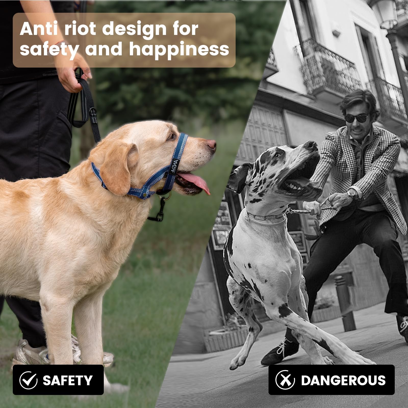 ANDA Gentle Leader Ultra-Light No-Pull Dog Headcollar: Adjustable, Breathable Comfort, Prevents Explosive Rushes, Ideal for Daily Use