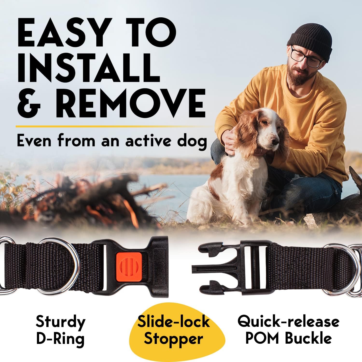 Adjustable No Pull Dog Traning Collar Buckle for Small Medium Large Dogs (Packed with Extra Links