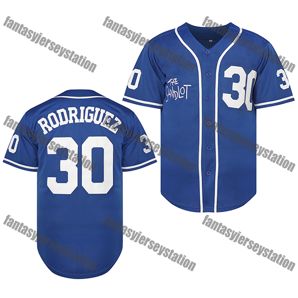 IN STOCK The Sandlot Baseball Jersey 30 Rodriguez Grey Embroidered Sports Shirt For Practice, Breathable Comfortable Fabric, Gifts For Son Dad Basebal