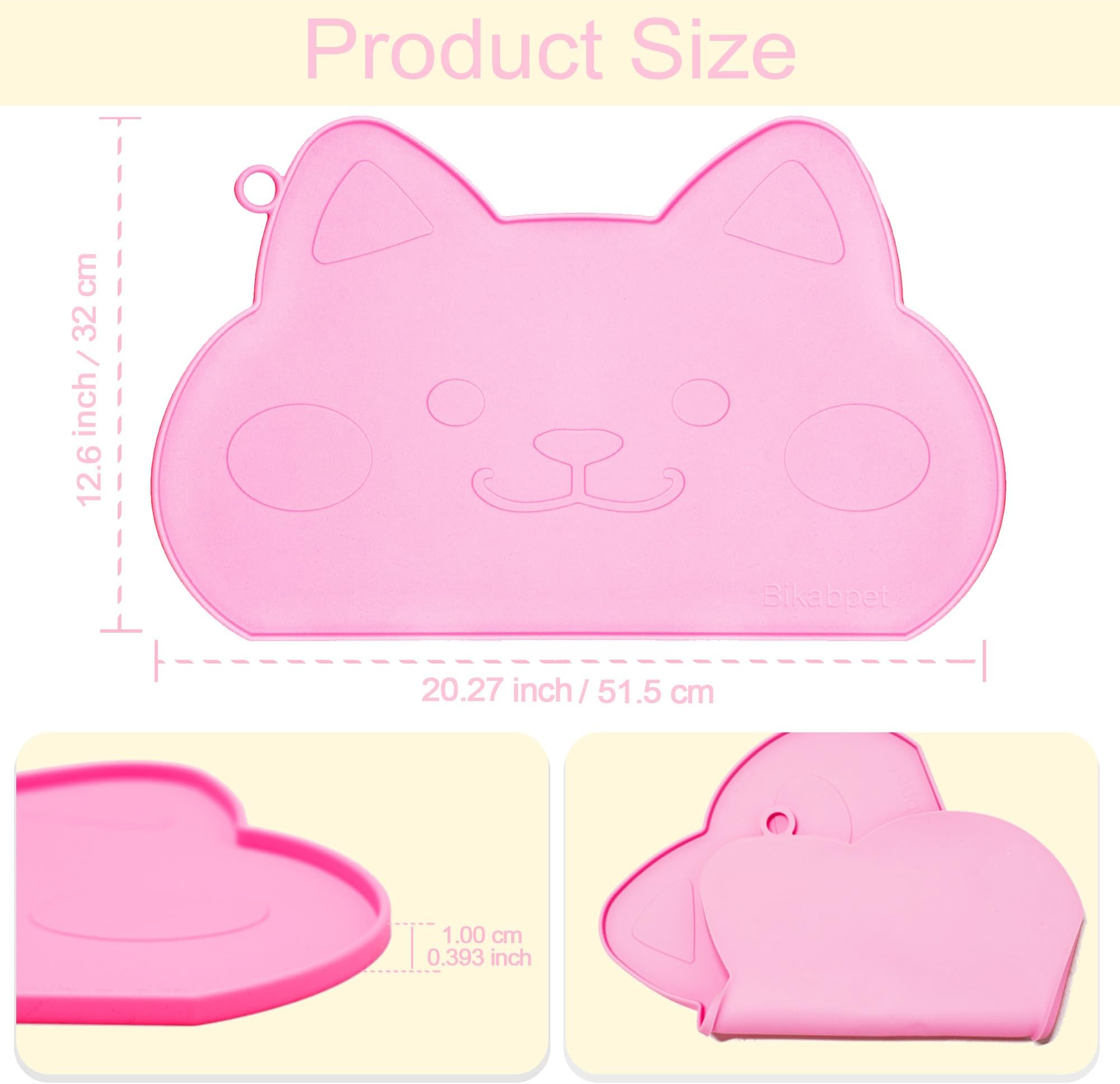 Bikabpet ors Waterproof,Thicker Cat Non-Slip,Dog Bowl Mats Food and Water,Pet Feeding Mat Silicone,Raised Edges to Prevent Tray for Dog Bowls