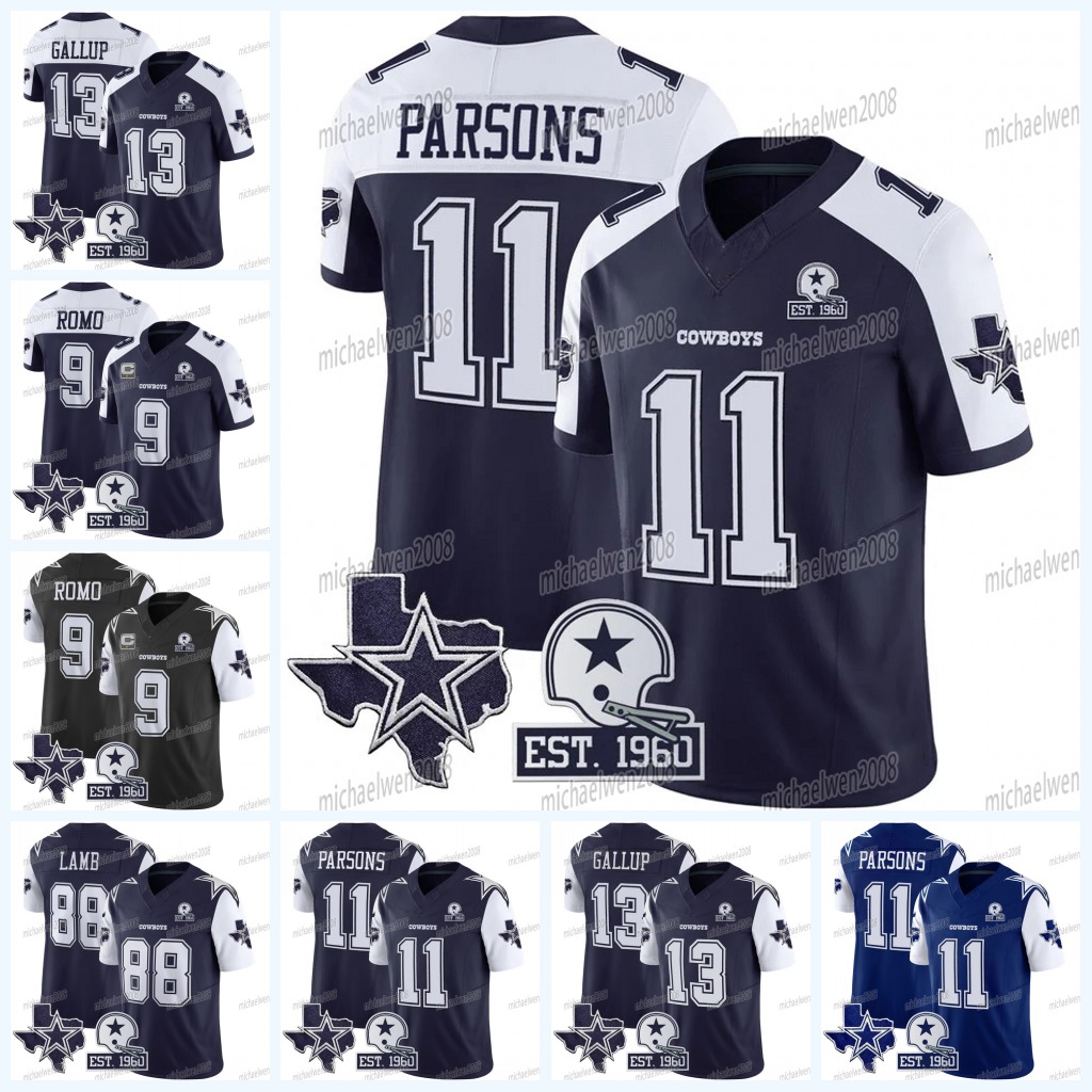 Micah Parsons CeeDee Lamb Dallass Cowboyss Football Jersey Dak Prescott Trevon Diggs DeMarcus Lawrence Leighton Vander Esch Tony Pollard Emmitt Smith