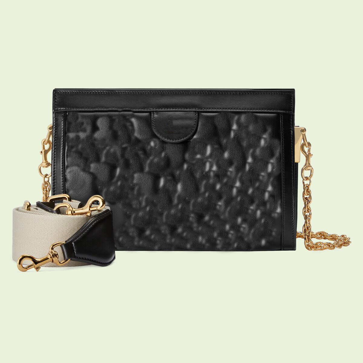 Classic Embossed Genuine Leather Shoulder/Handbag Featuring A Stylish Golden Chain