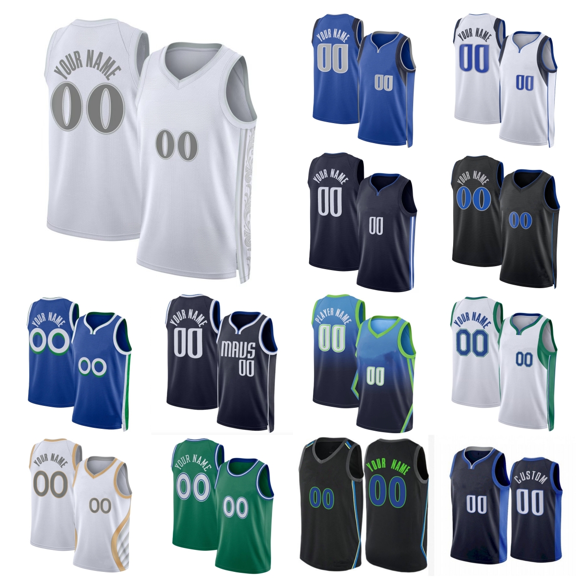 Maverick Basketball Jersey Spencer Dinwiddie Dwight Powell Olivier-Maxence Prosper Maxi Kleber Jazian Gortman Brandon Williams Lukas Doncic Kyrie