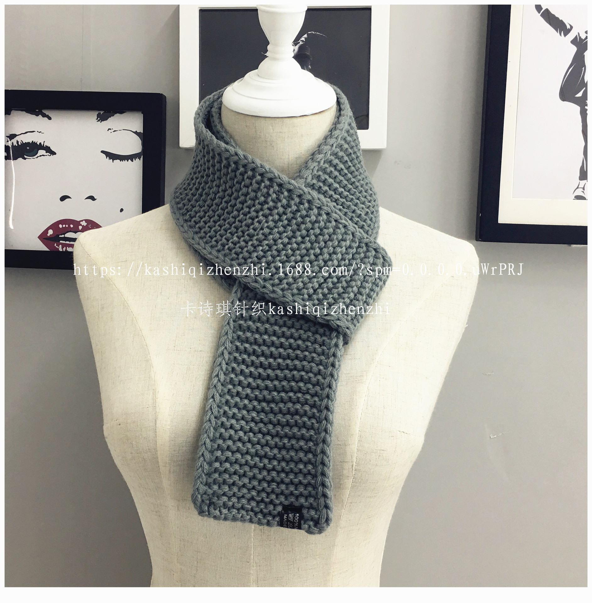 Autumn and Winter New Korean Coarse Wool Soft Girl Scarf Thickened Warm Men's and Women's Knitted Neck Wholesale