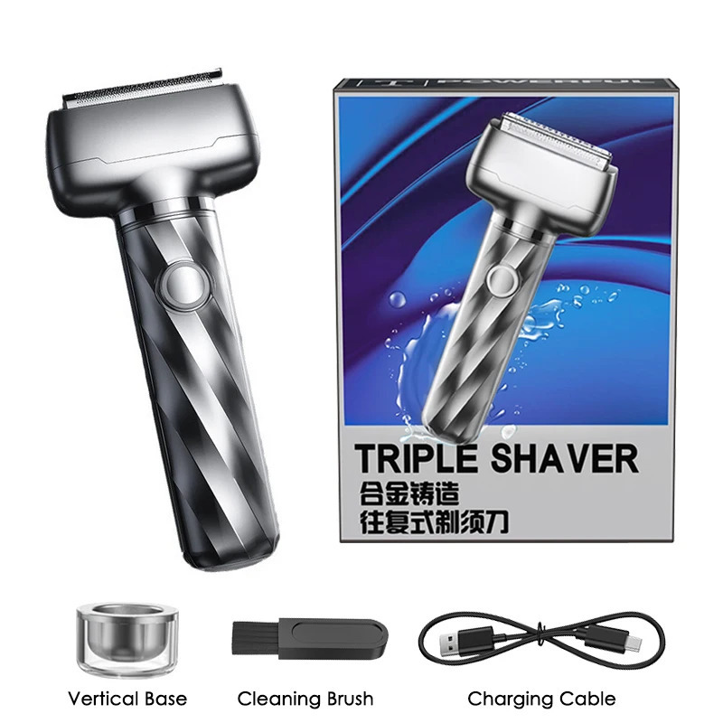 Professional Reciprocating Shaver For Man Multifunction Electric Beard Razor Twin Blade Rechargeable Face Knives Trimmer 240420