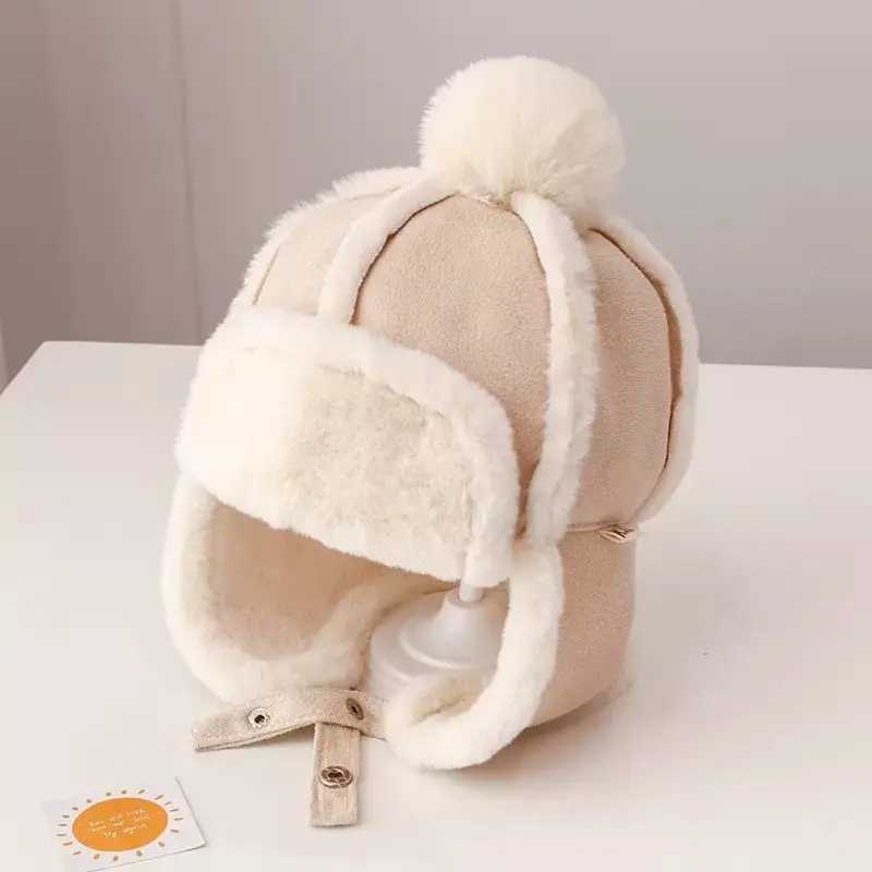 Caps Hats Winter New Warm Plush Velvet Ear Protection Children Baby Caps Soft Windproof Boys Girls Beret Ear Cap for 2-6 Years H241128