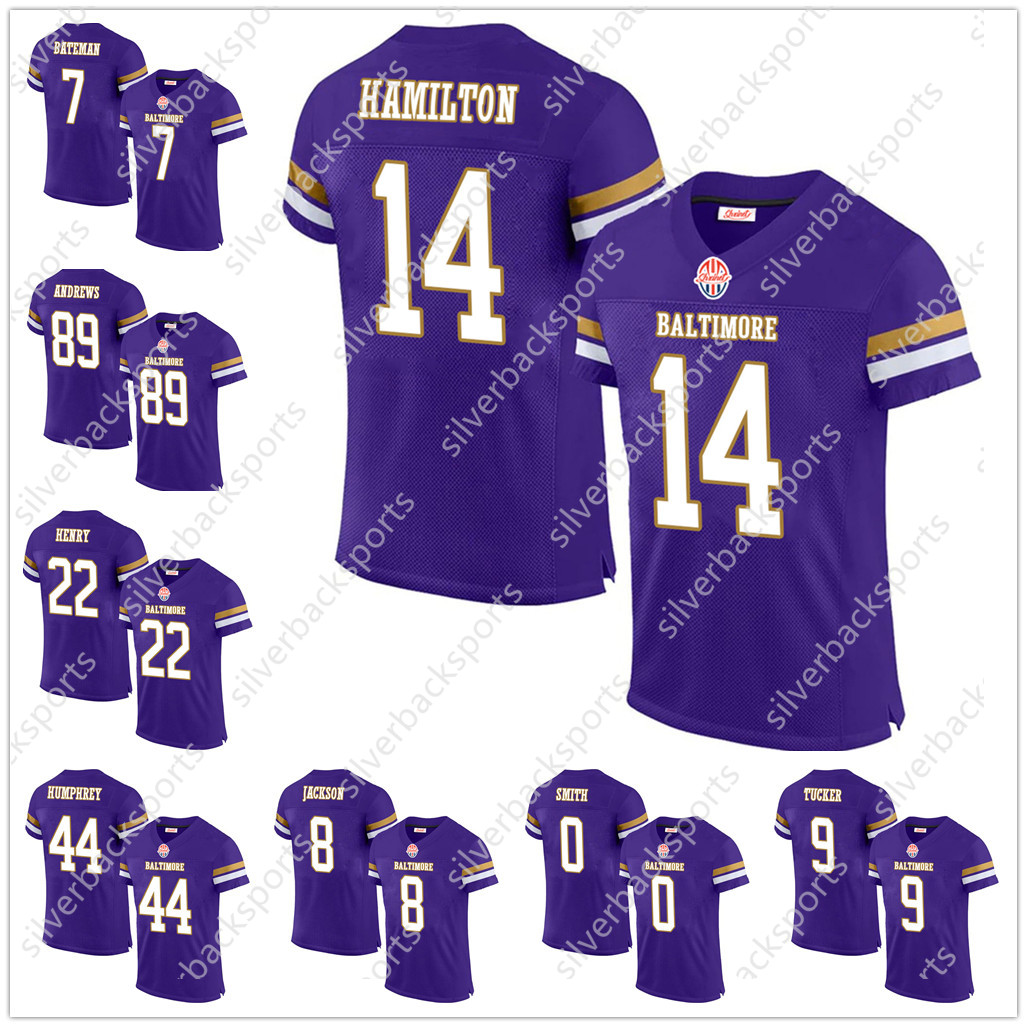 14 Hamilton Derrick Herny 8 Lamar Jcakson Football Jersey 52 R.Lewis Mark Andrews Purple Customized Any Name Number Jerseys Wear This baseball uniform