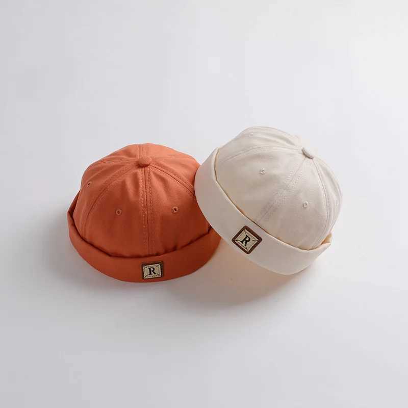 Caps Hats New Cool Baby Brimless Hat Letter Baby Boys Girls Hip Hop Caps Children Kids Adjustable Landlord Sailor Caps Bonnet H241128