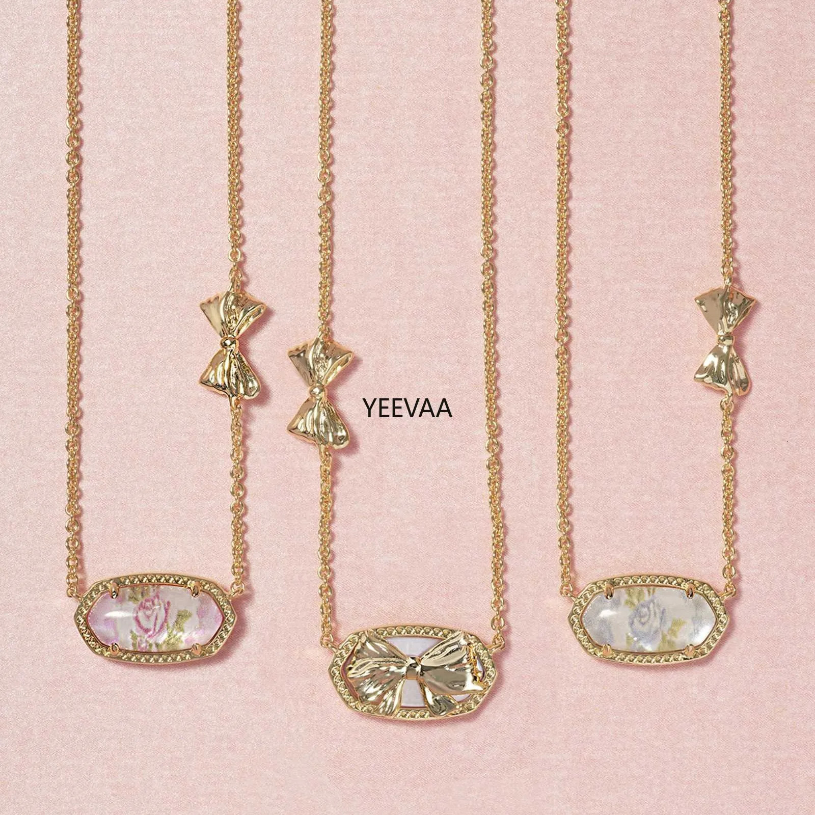 YEEVAA Love Shack Fancy Bow Blooming Inheritance Fantasy Necklace Suitable for Women Fashion Jewelry Unique Gifts 241127