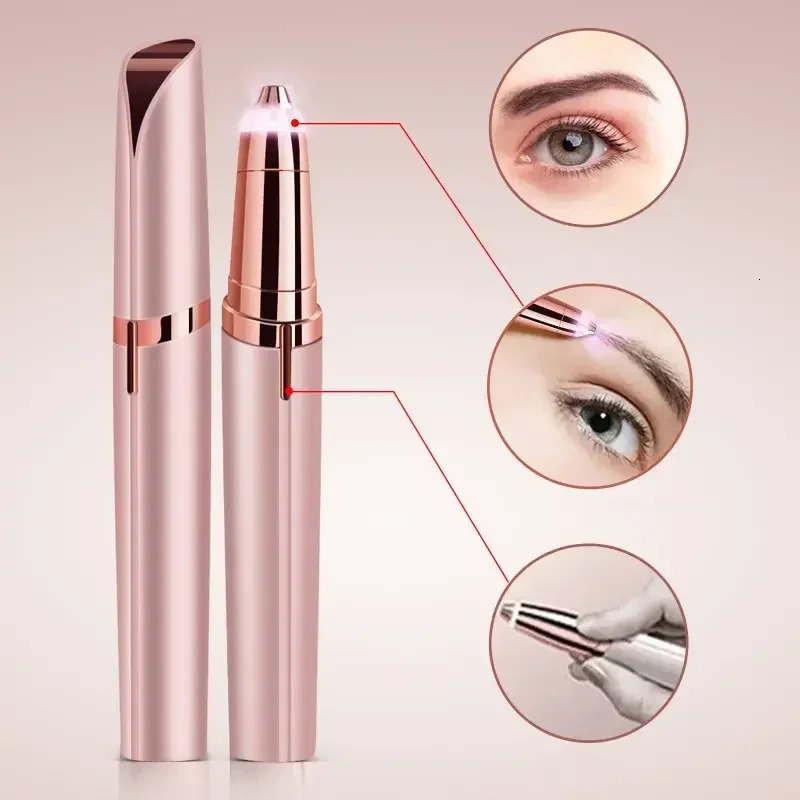 Womens Electric Eyebrow Trimmer Eye Brow Shaper Pencil Face Hair Remover For Women Automatic Eyebrow Shavers Pocketknife 241128