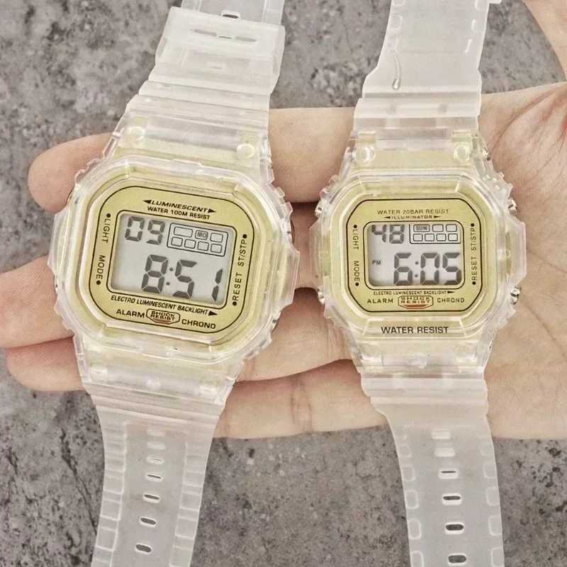 New Arrival Transparent Digital Square Text ES Sports Electron Watch Reloj Brushless Watch Z241128