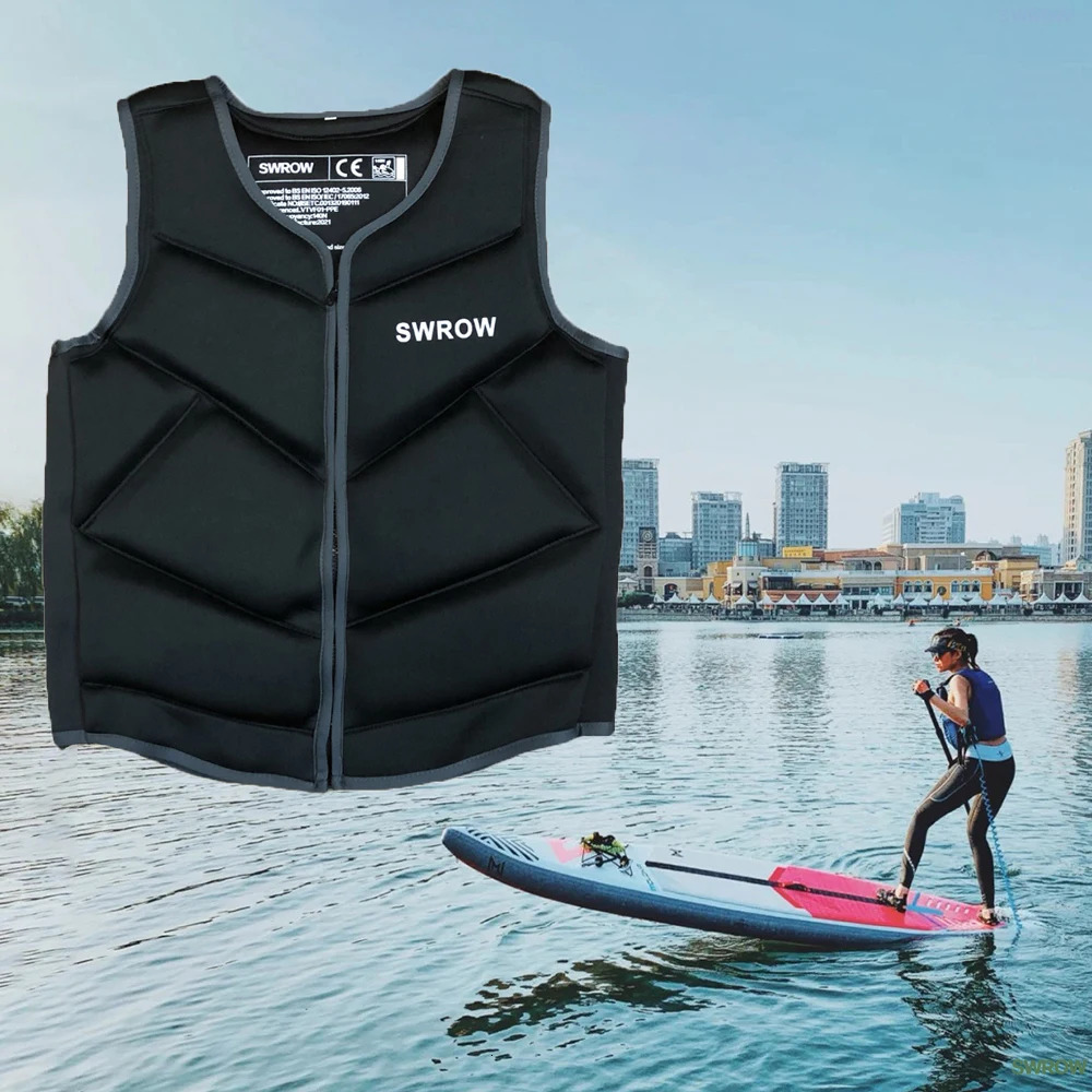 SWROW Life Jacket Fishing Vest Water Sports Kayaking Swimming Surf Drifting Adult Neoprene Safety Rescue Boats 240425