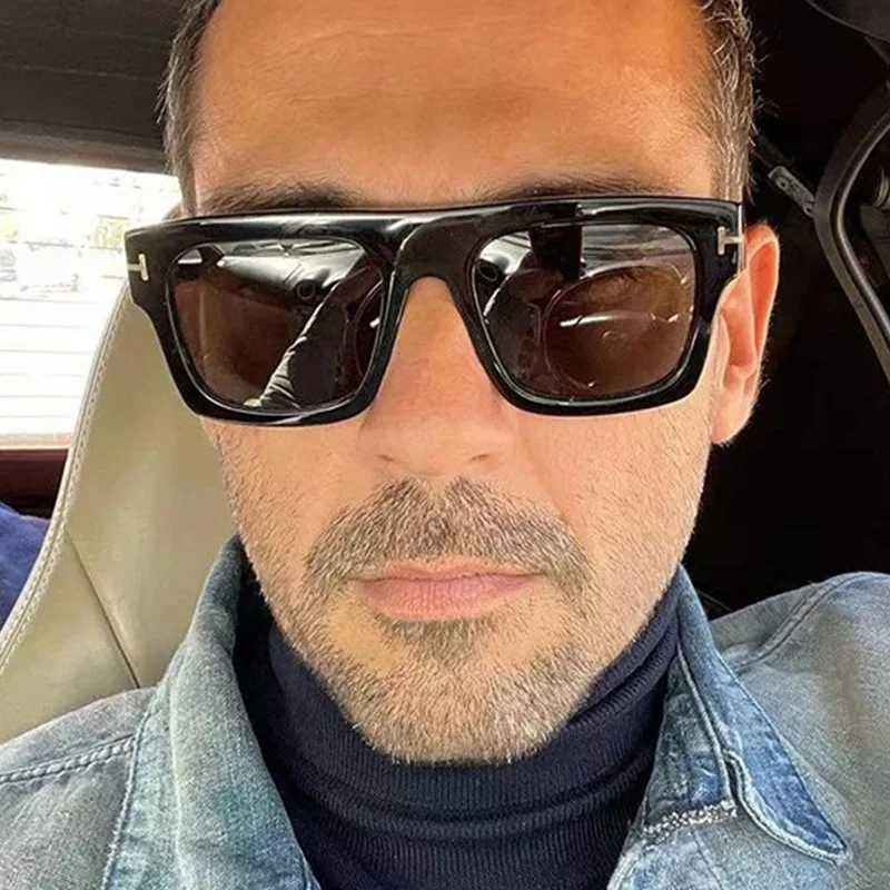 Sunglasses Retro Square TF Sunglasses for Men and Women 2025 Retro Luxury Brand Designer Sunglasses UV400 Extra Large Frame H241128