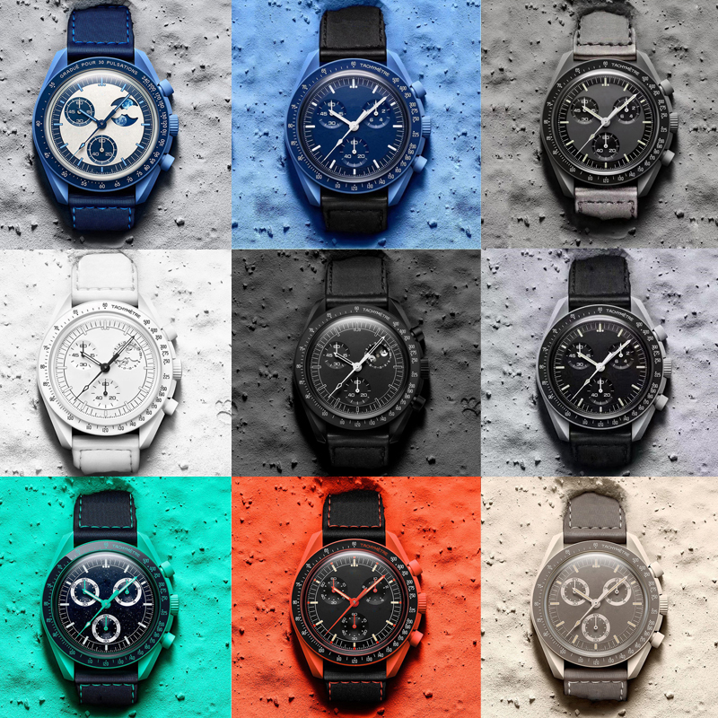 Bioceramic Planet Moon Mens Watches Full Function Quarz Chronograph Movement Watches High quality Luxury Watch Watchs Limited Edition Master Wristwatches