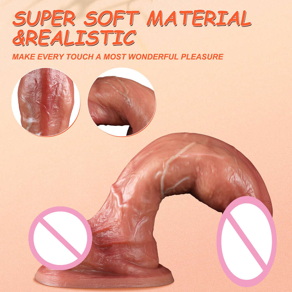 Big Realistic Dildos Skin Feel Human Soft Silicone Suction Cup Thick Dick Penetration Anal Sex Toys Men Women Gay 18+