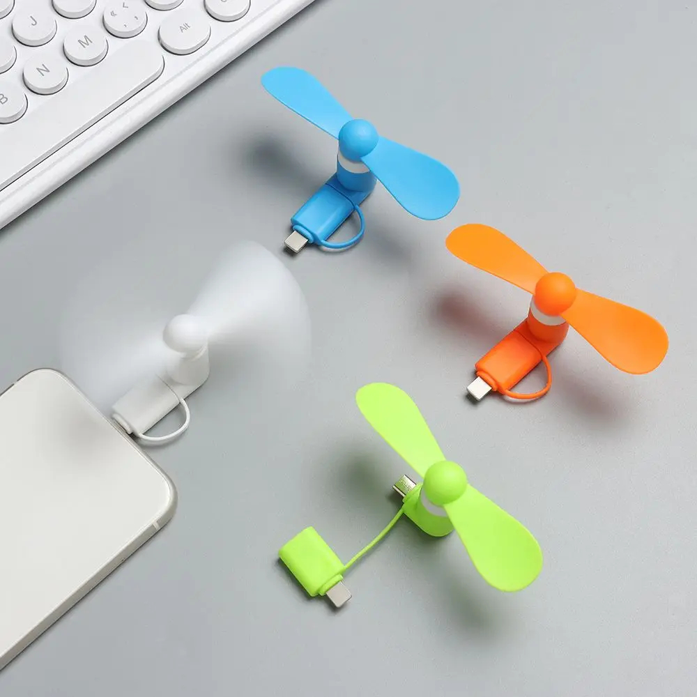 Portable Mini Fan Rechargeable USB Charging Handheld Fan Built-in 500mAh Battery 3 Speed Power for Outdoor Office Sports Travel