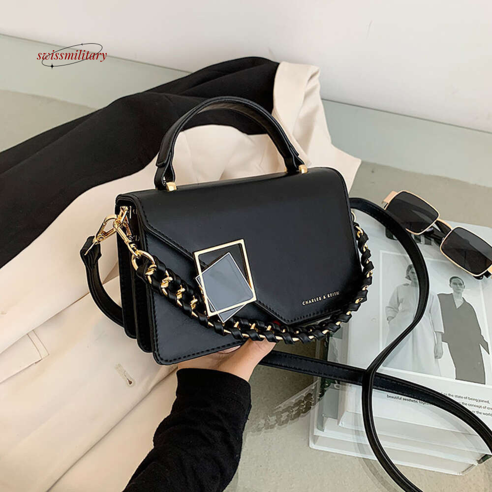 Flip Small Square Shoulder Women's Wallet Fashion PU Leather Handbag With Chain Decor Messenger Crossbody Bag #22 swissmilitary