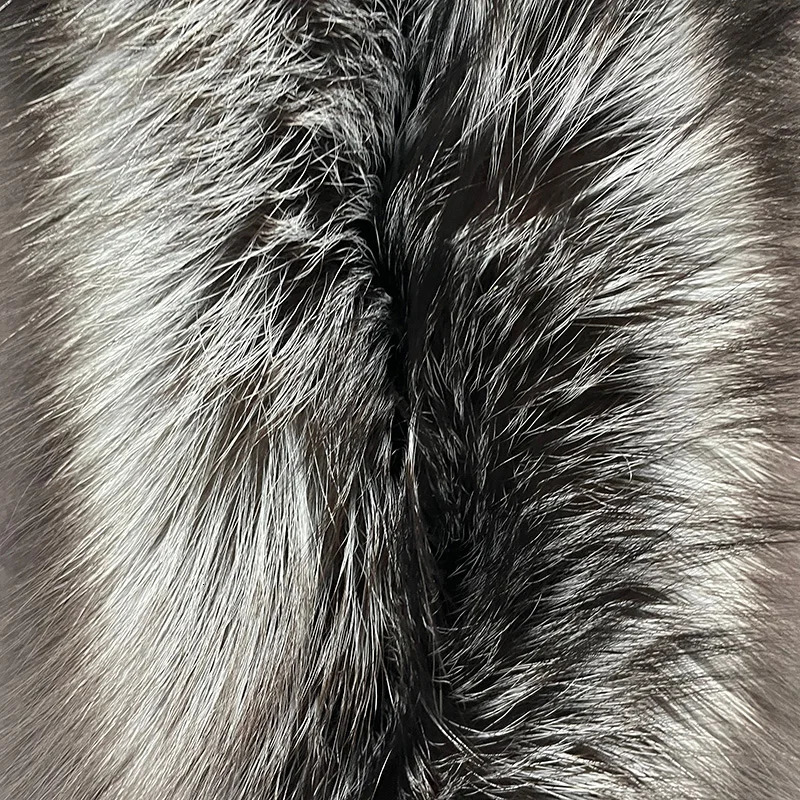 Womens Hooded Real Fur Poncho Genuine Silver Fox Collar Trim Wool Cape Fashion Style Winter Warm Shawls XG5388 241126