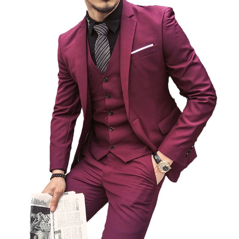 K802 Men's Striped Suit - Casual Groom Wedding Dress & Business Attire