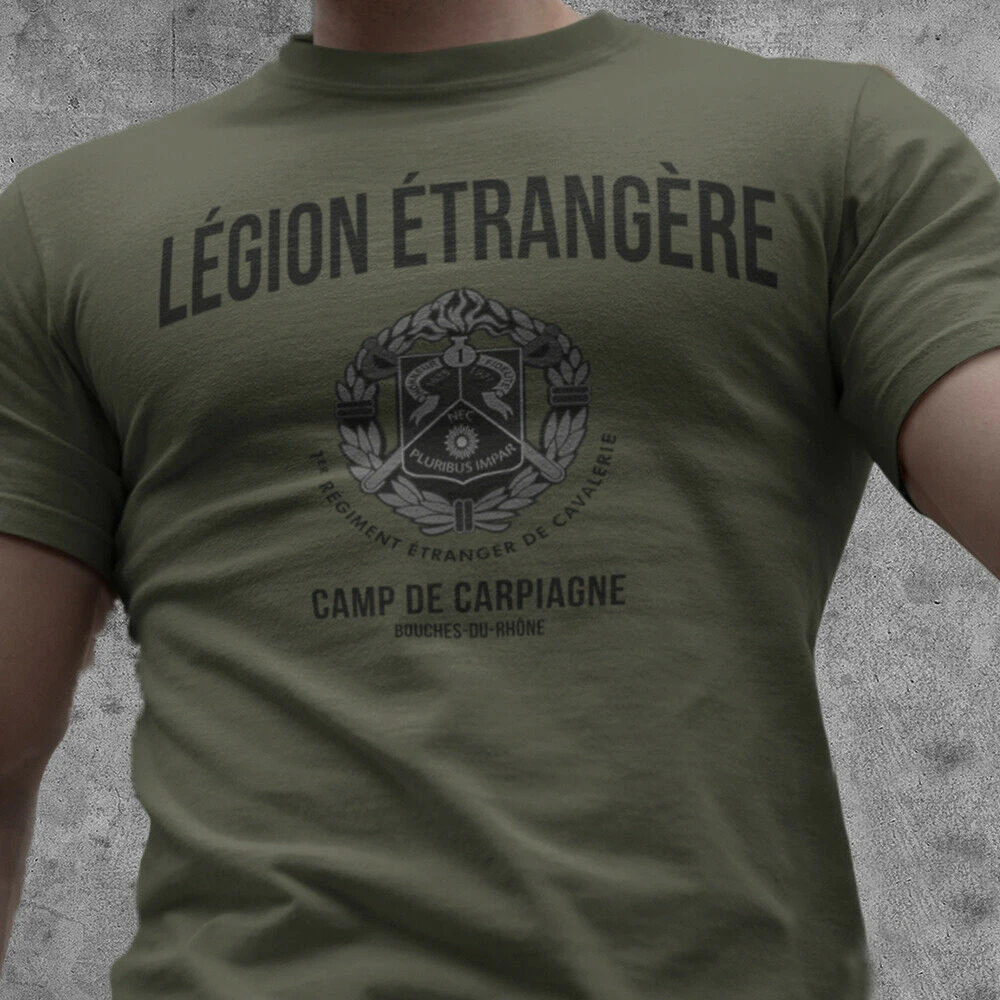 French Foreign Legion Motto 1 Cavalry Regiment Emblem T-Shirt. Summer Cotton Short Sleeve O-Neck Mens T Shirt S-3XL 240424