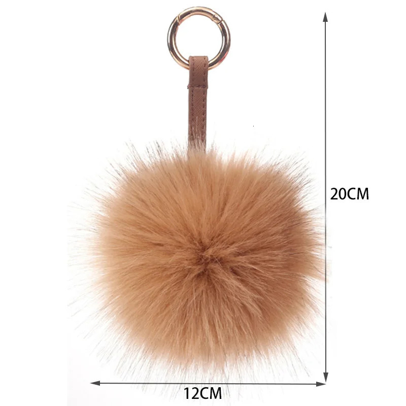 18 Colors Classic Plush Pompom Keychain Fluffy Leather Keyring for Women Girls Bag charm Jewelry Key Chain Gifts 241125