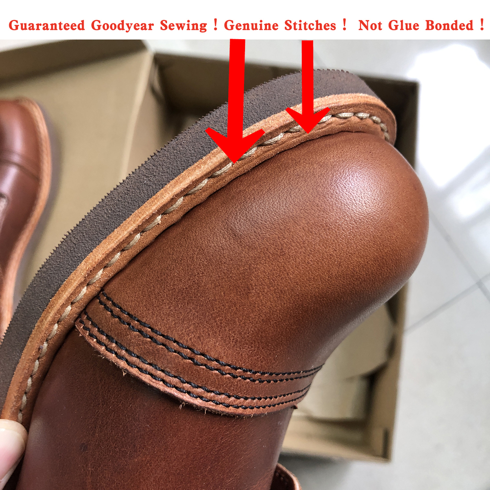 Durable Goodyear-Welted Down Red Style Work Heritage Genuine Leather Moctoeboots For Men 8084 Iron Ranger Boots